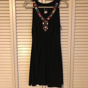*Donating 3/11* Colorful beaded black dress
